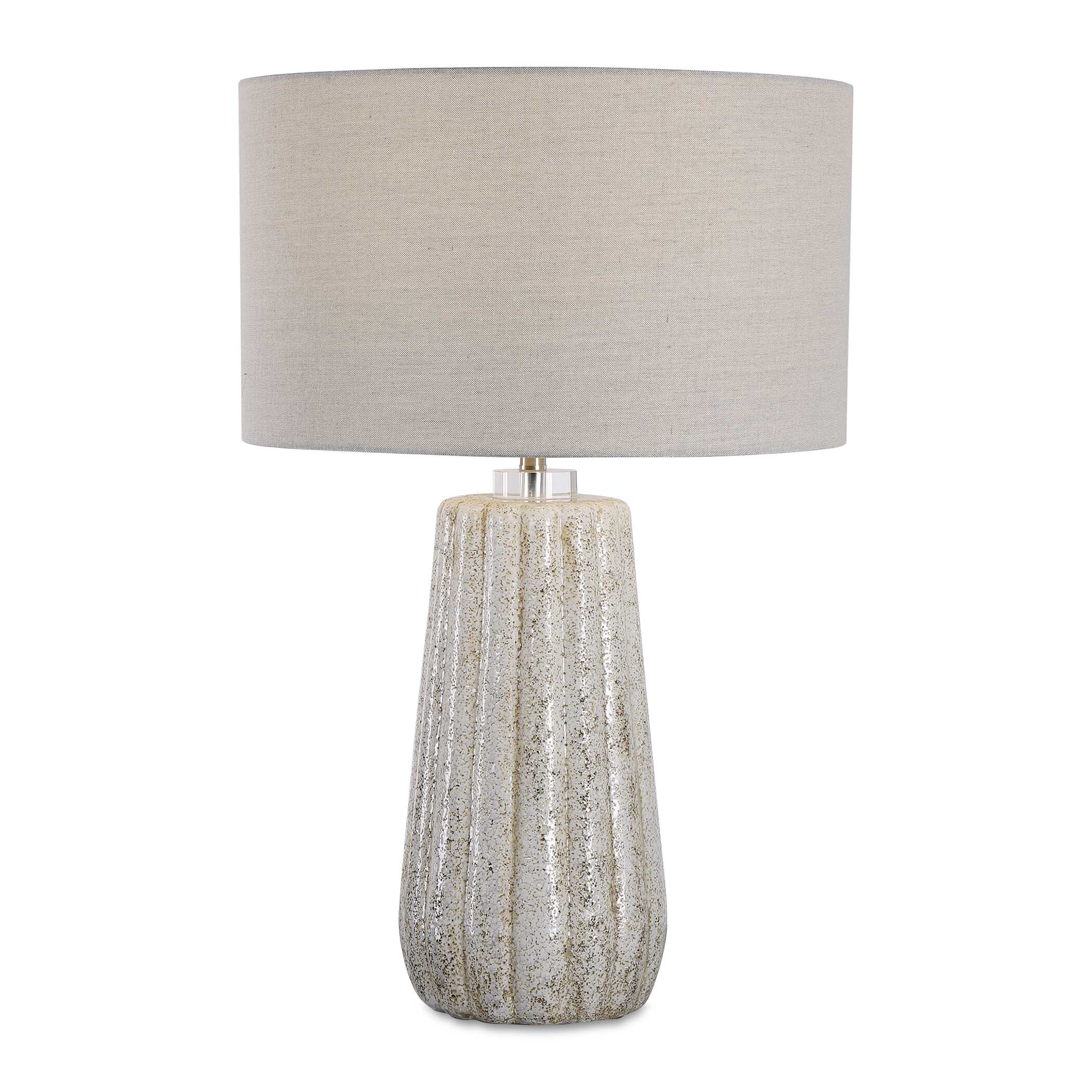 Pikes Stone-Ivory Table Lamp, by Uttermost, 17" width x 26" height x 17" depth View 1