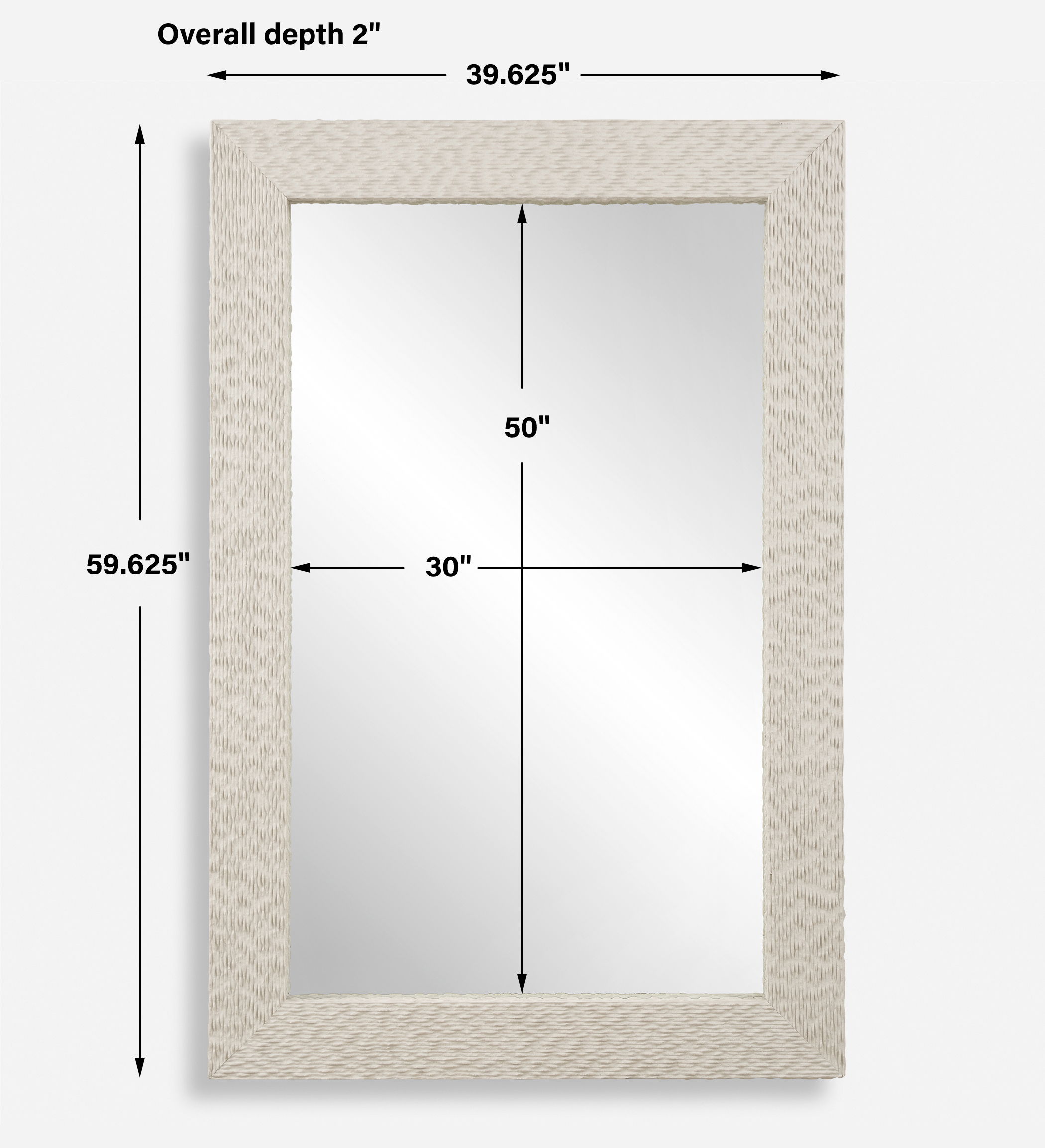 Everett Ivory Stone Mirror, by Uttermost, 39.62" width x 59.62" height x 2" depth View 3
