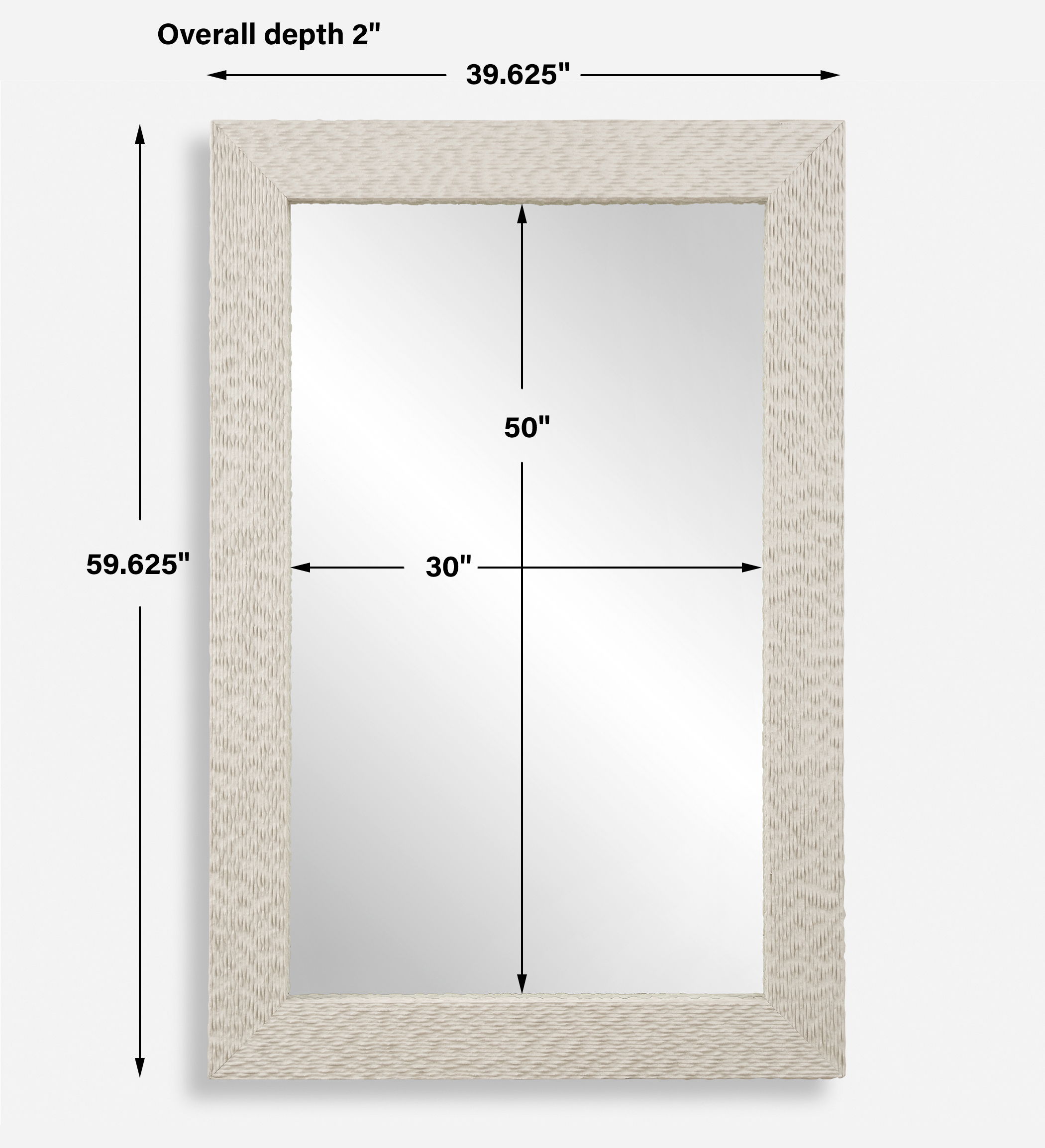 Everett Ivory Stone Mirror large image 