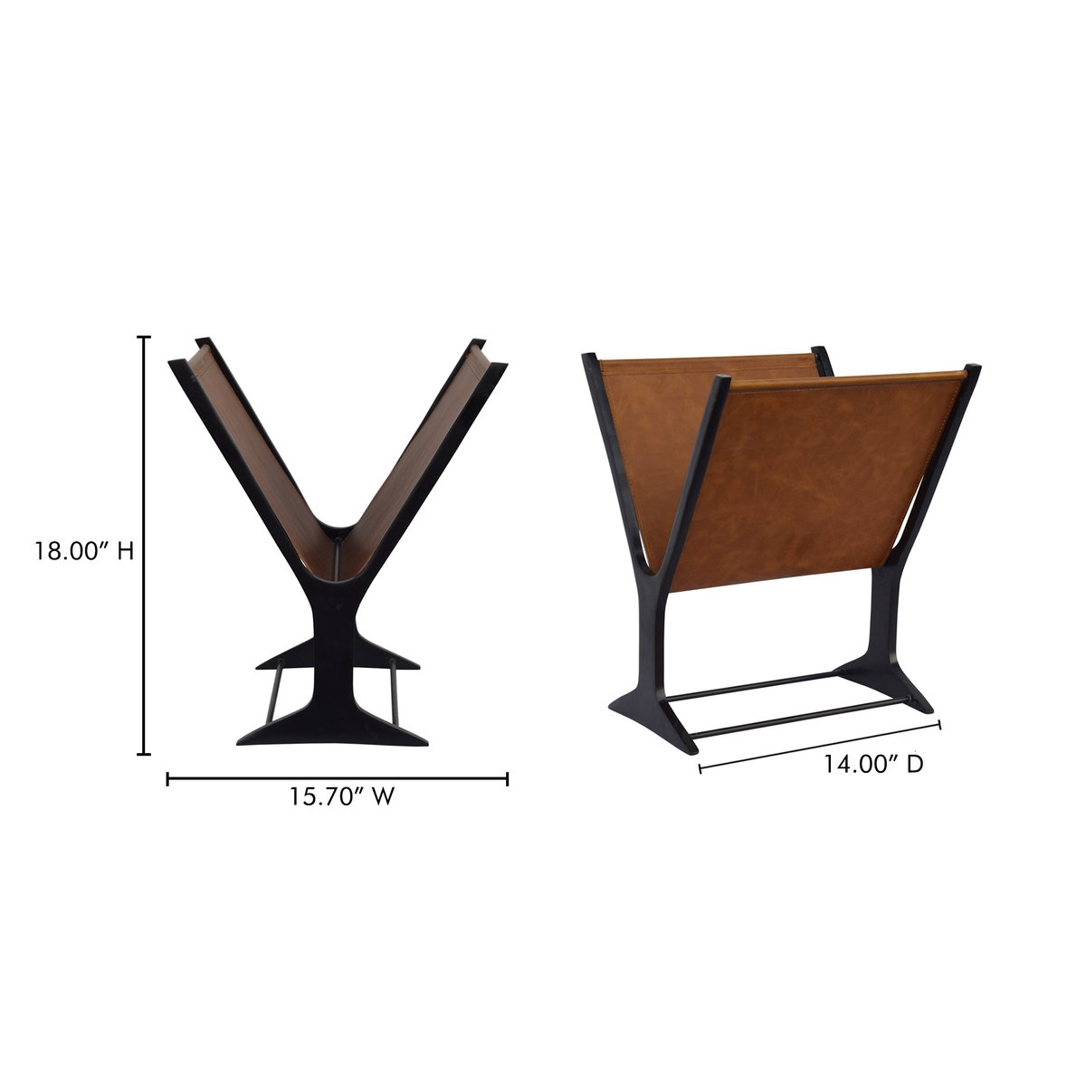 Ziff Magazine Holder Light Brown, Figurines & Statue by Moe's Home, 15.7" width x 18" height x 14" depth View 6
