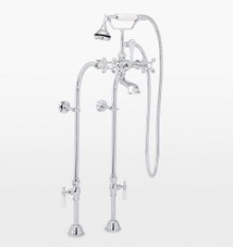 Online Designer Bathroom Free Standing Tub Filler with Supply Lines And Shutoffs - Polished Chrome