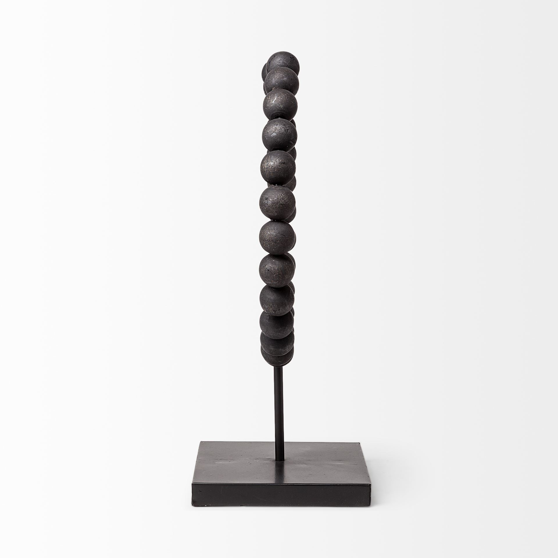 Tulane II (Large) 12L x 6W Black Beaded Broken Sphere Decorative Object, by Mercana, 11.81" length x 6.1" width x 15.55" height View 7