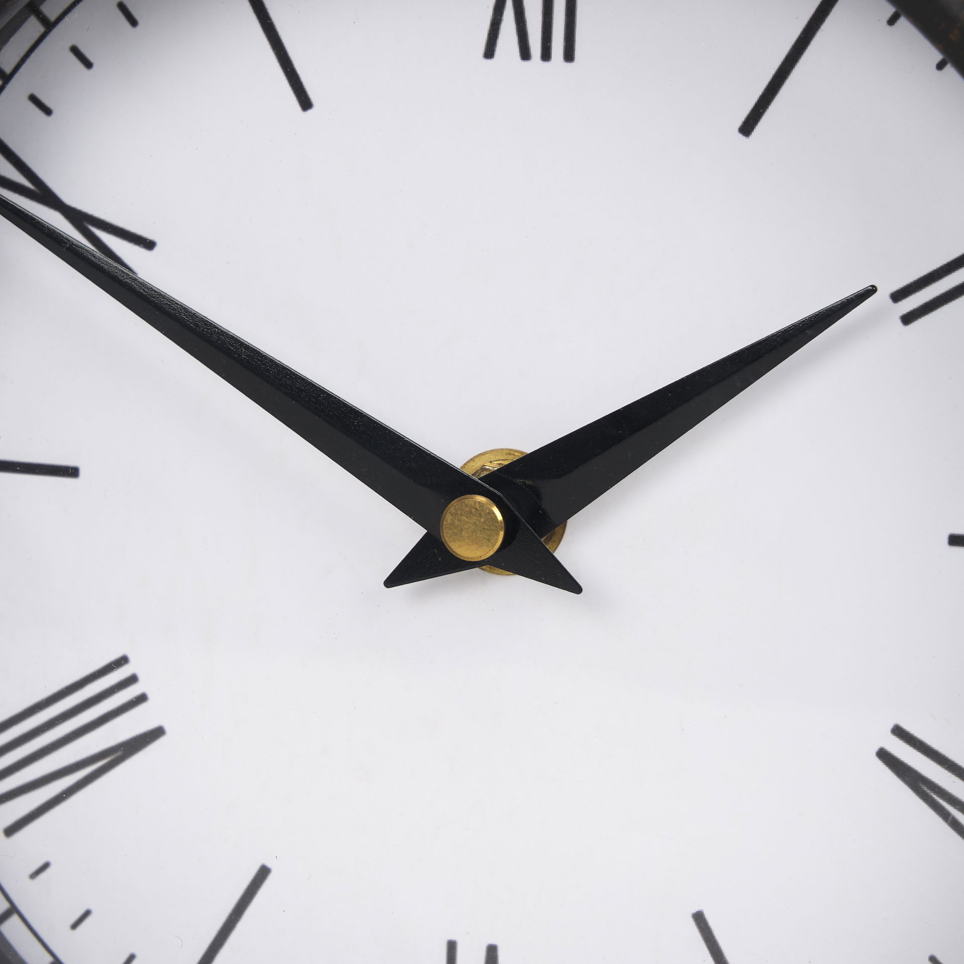 Raisa Black with Gold Antiquing Metal Table Clock, by Mercana, 3.05" length x 1.28" width x 3.05" height View 9