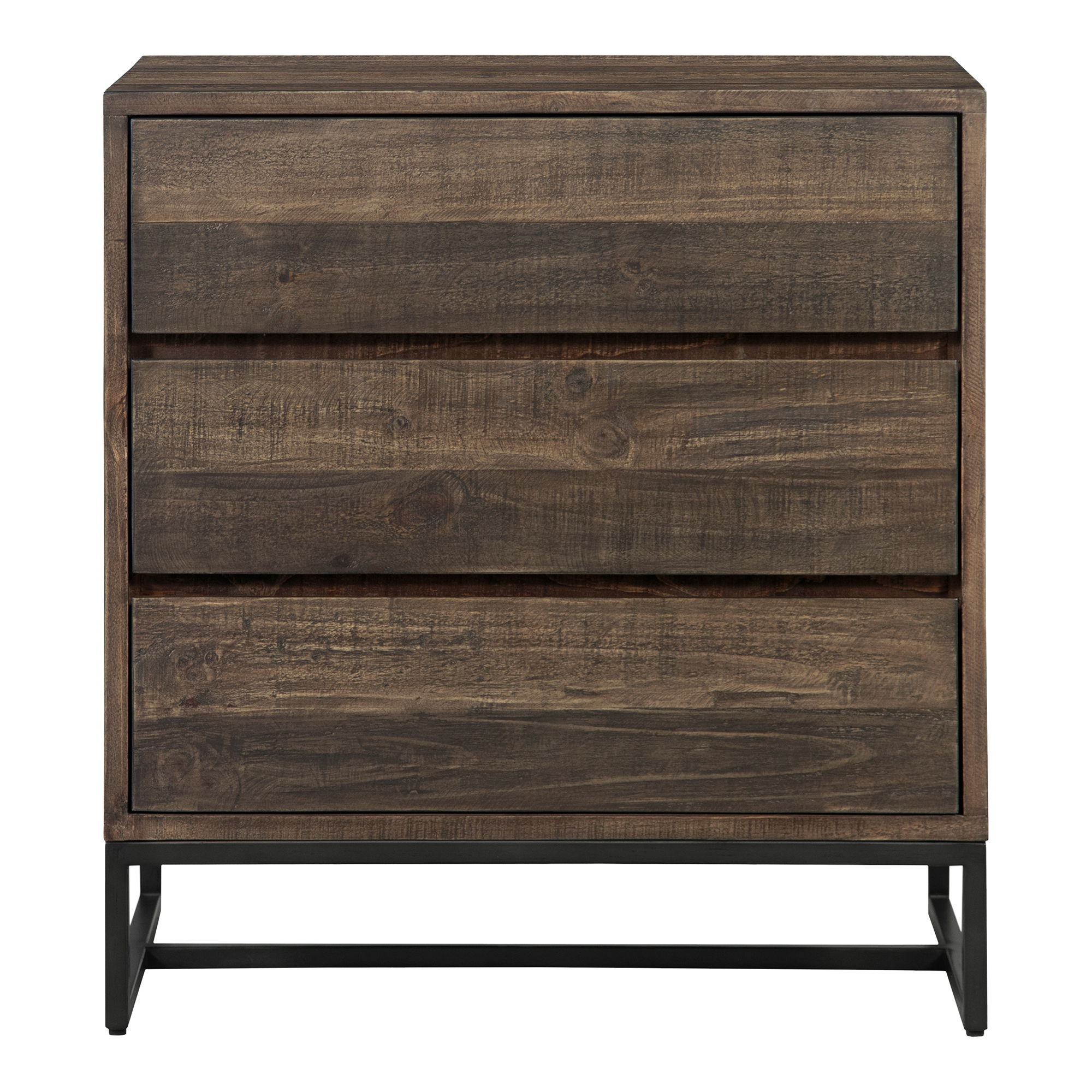 Elena 3 Drawer Nightstand Brown, Dresser by Moe's Home, 28" width x 30" height x 18" depth View 1