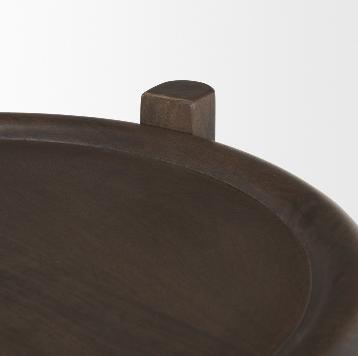 Romi Dark Brown Wood with Bottom Shelf Round Accent Table, Side & End Table by Mercana, 23.5" length x 23.5" width x 26" height View 10