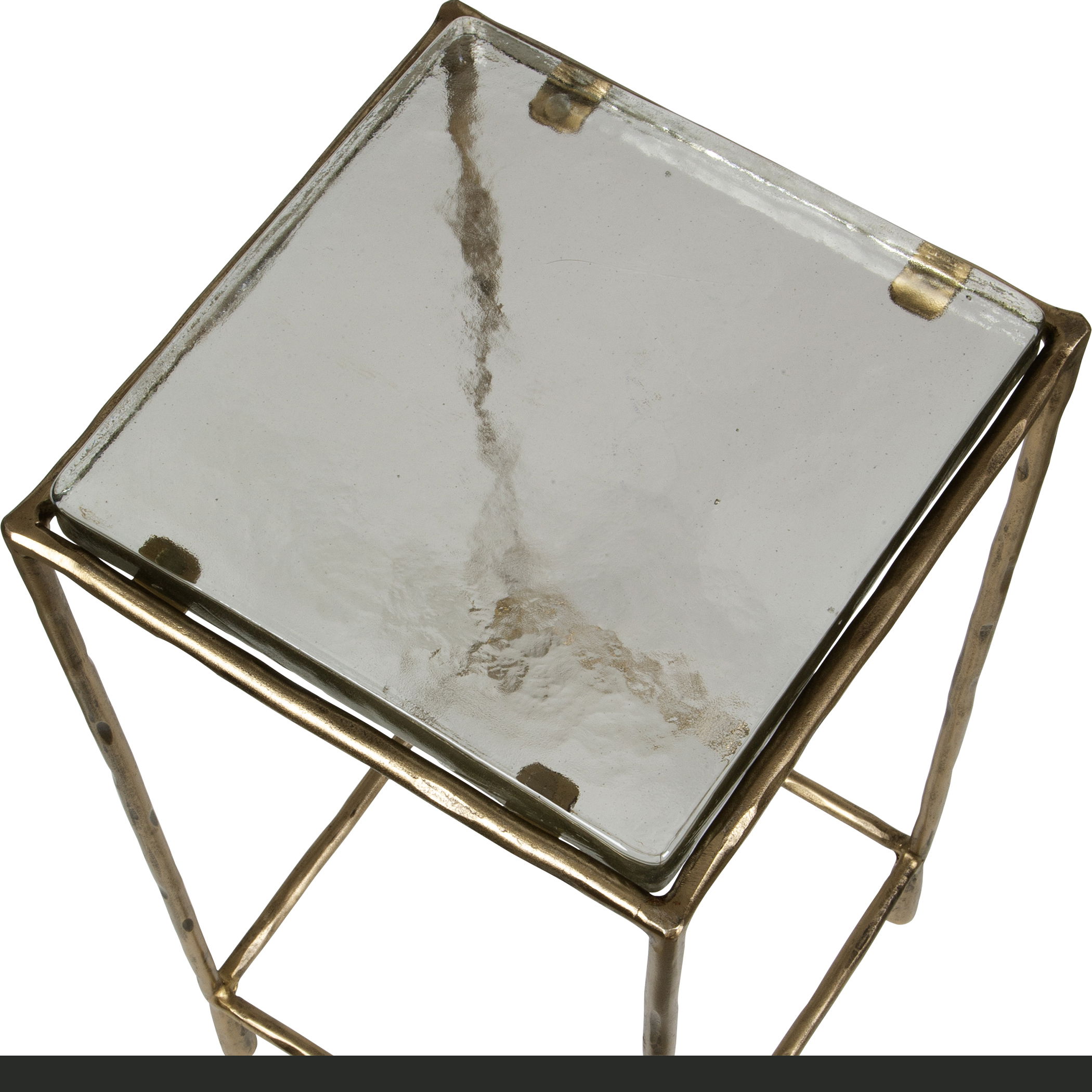 Ovard Antiqued Gold Accent Table large image 