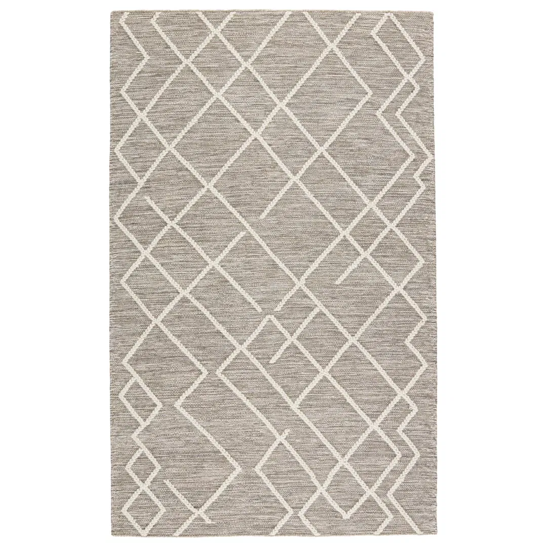 Moab Natural Geometric Gray/ Ivory Area Rug large image 