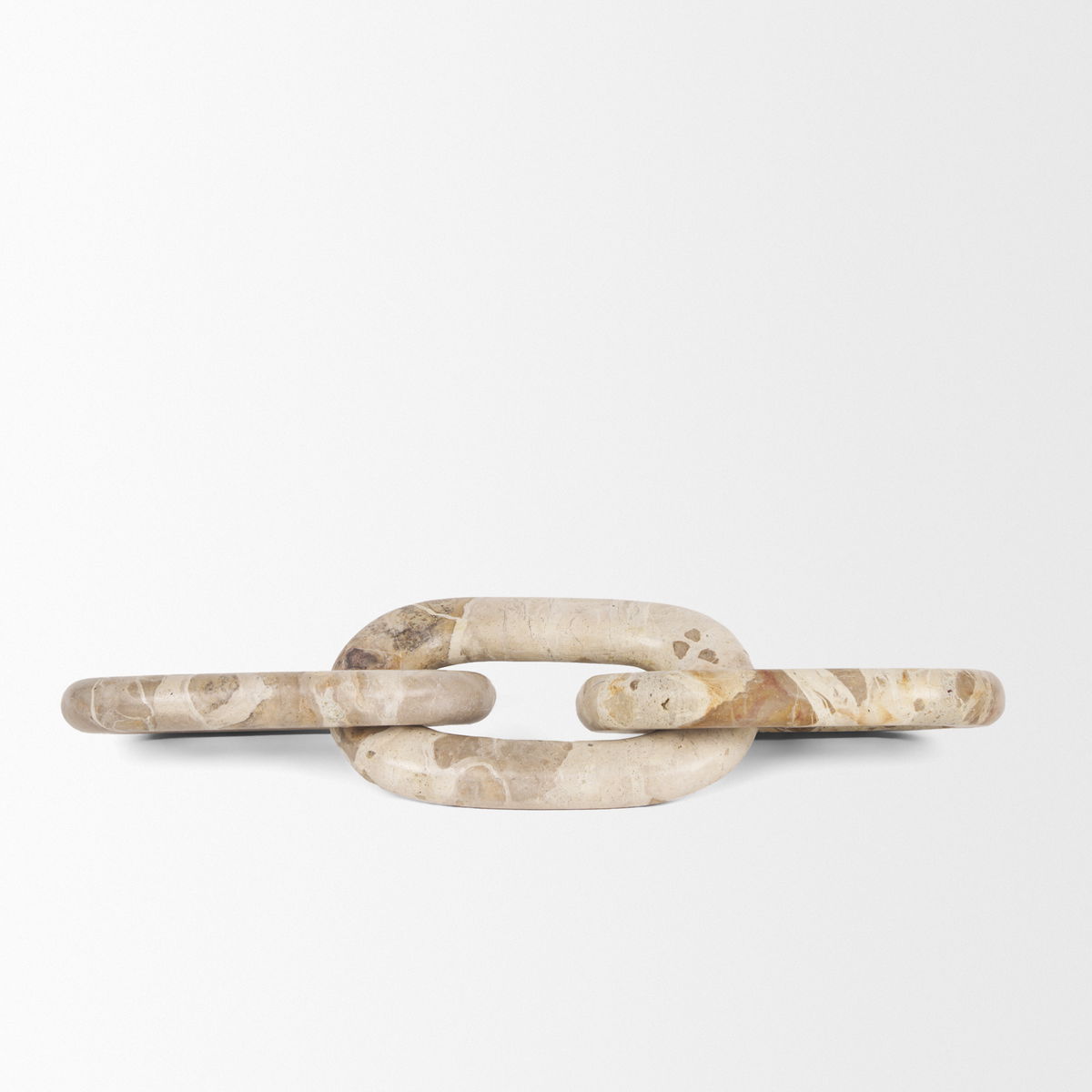 Reinir Beige Marble Chain Link Decorative Object, by Mercana, 13.25" length x 4.25" width x 1.06" height View 6
