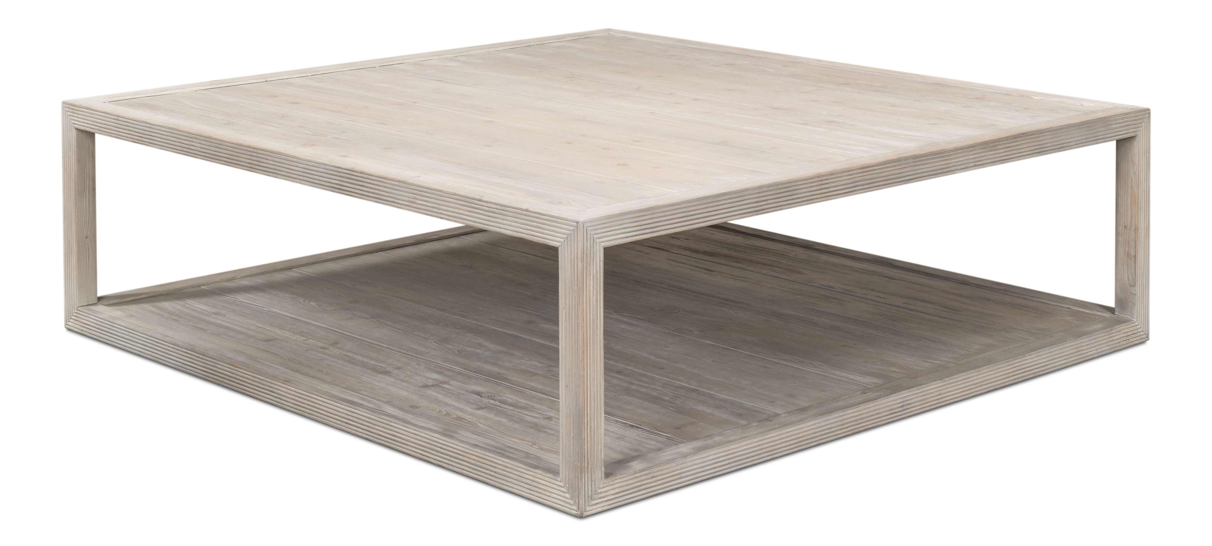 Camden Bungalow Cocktail Table, Coffee Table by Sarreid, 60" length x 60" width x 18" height View 9