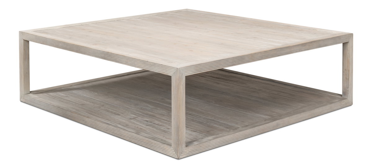 Camden Bungalow Cocktail Table, by Sarreid, 5' length x 5' width x 1'6" height View 9
