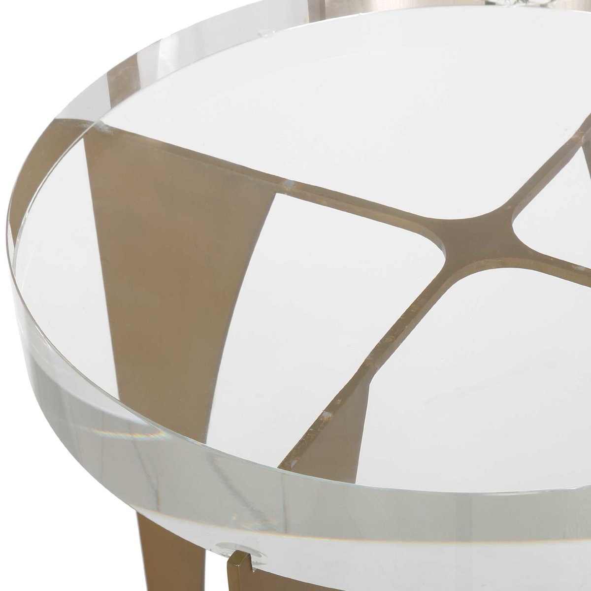 Kolkata Brass Accent Table, Side & End Table by Uttermost, 13.75" width x 24" height x 13.75" depth View 6