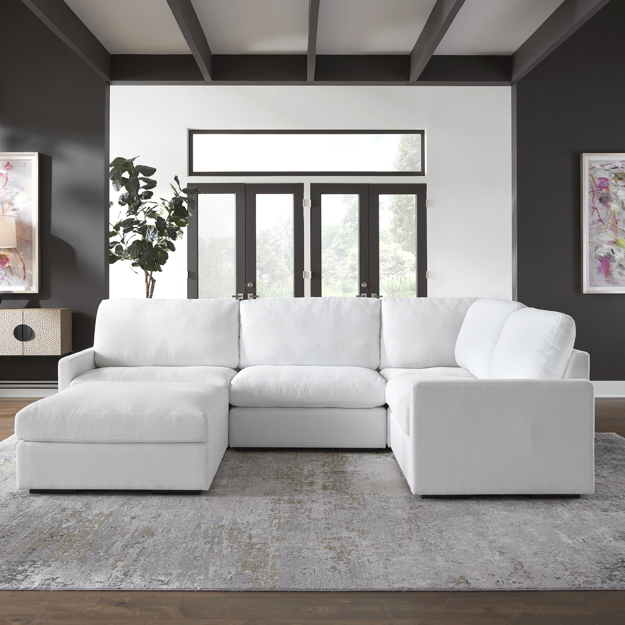 Refuge Arctic White Sofa Ottoman, Furniture by Uttermost, 40" width x 20" height x 40" depth View 2