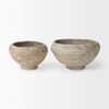 Sonu Set of 2 Gray Paper Mache Half-Pot Bowls, Decorative Bowl by Mercana, 12" length x 12" width x 8.5" height thumbnail 3