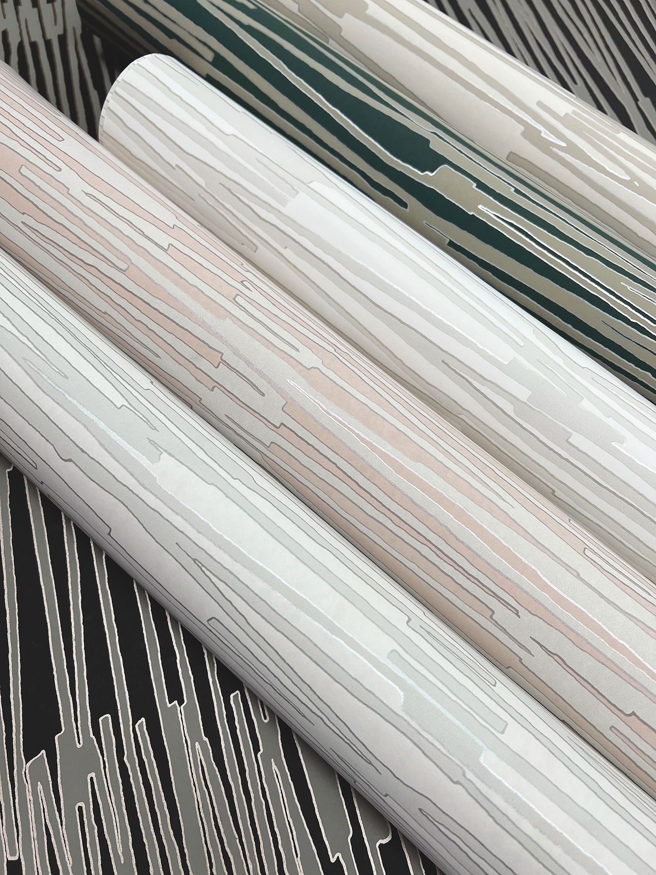 Water Reed Thatch Linen & Silver Wallpaper large image 