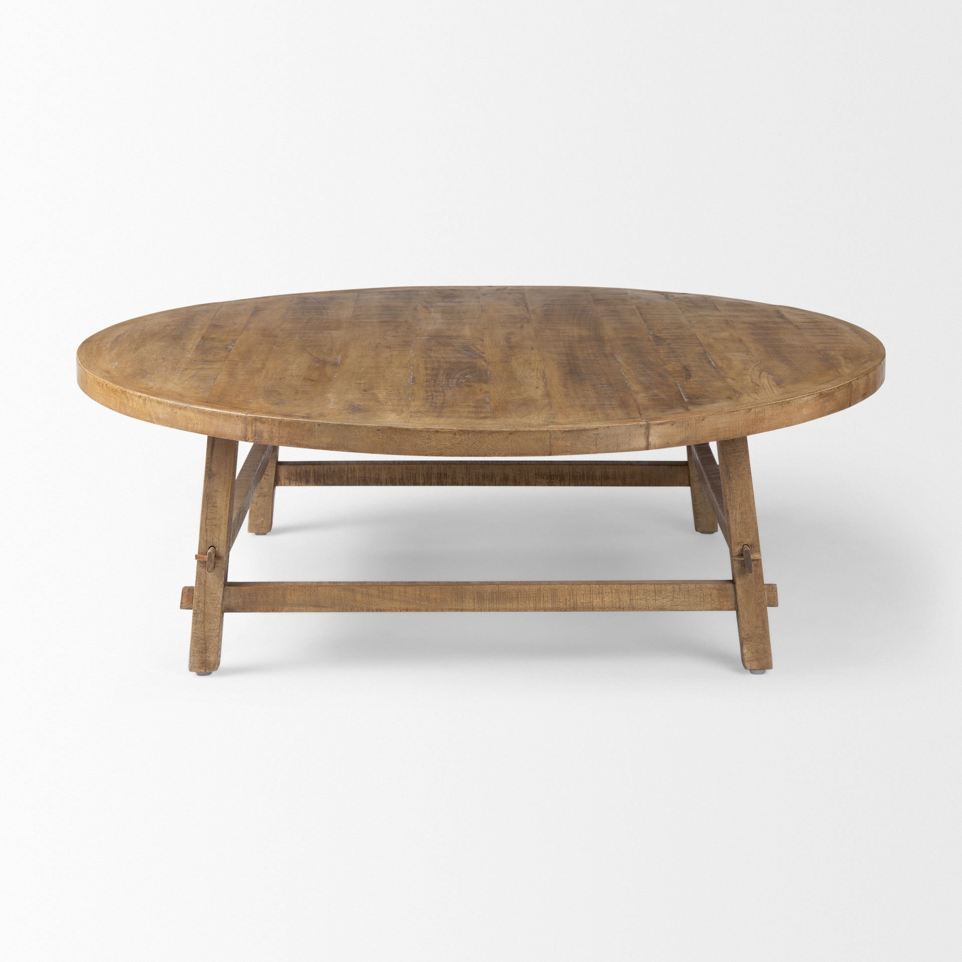 Rosie   Round Medium Brown Wood Coffee Table large image 
