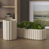 Mira Wide Textured Blush Beige Fluted Ceramic Vase, by Mercana, 18.9" length x 7.48" width x 5.91" height thumbnail 2