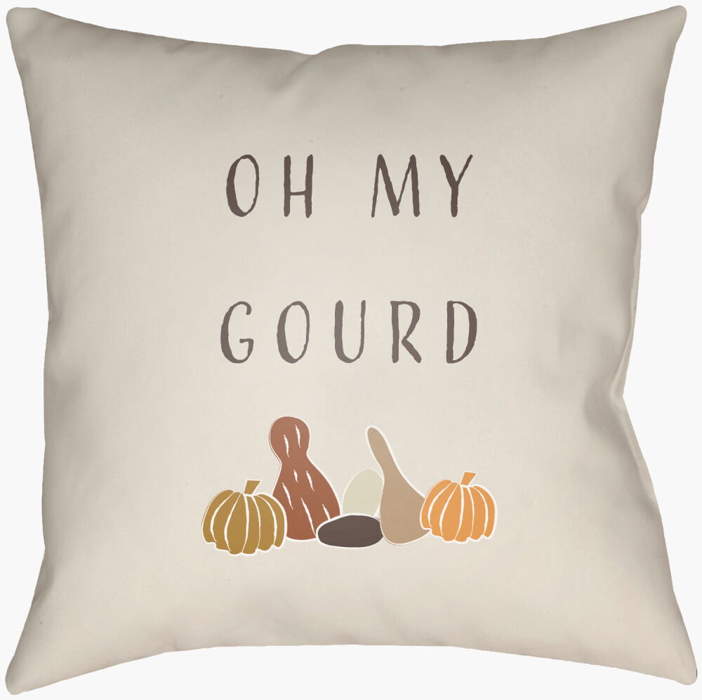 Oh My Gourd Accent Pillow, Decorative Pillow by Surya, 16" length x 16" width