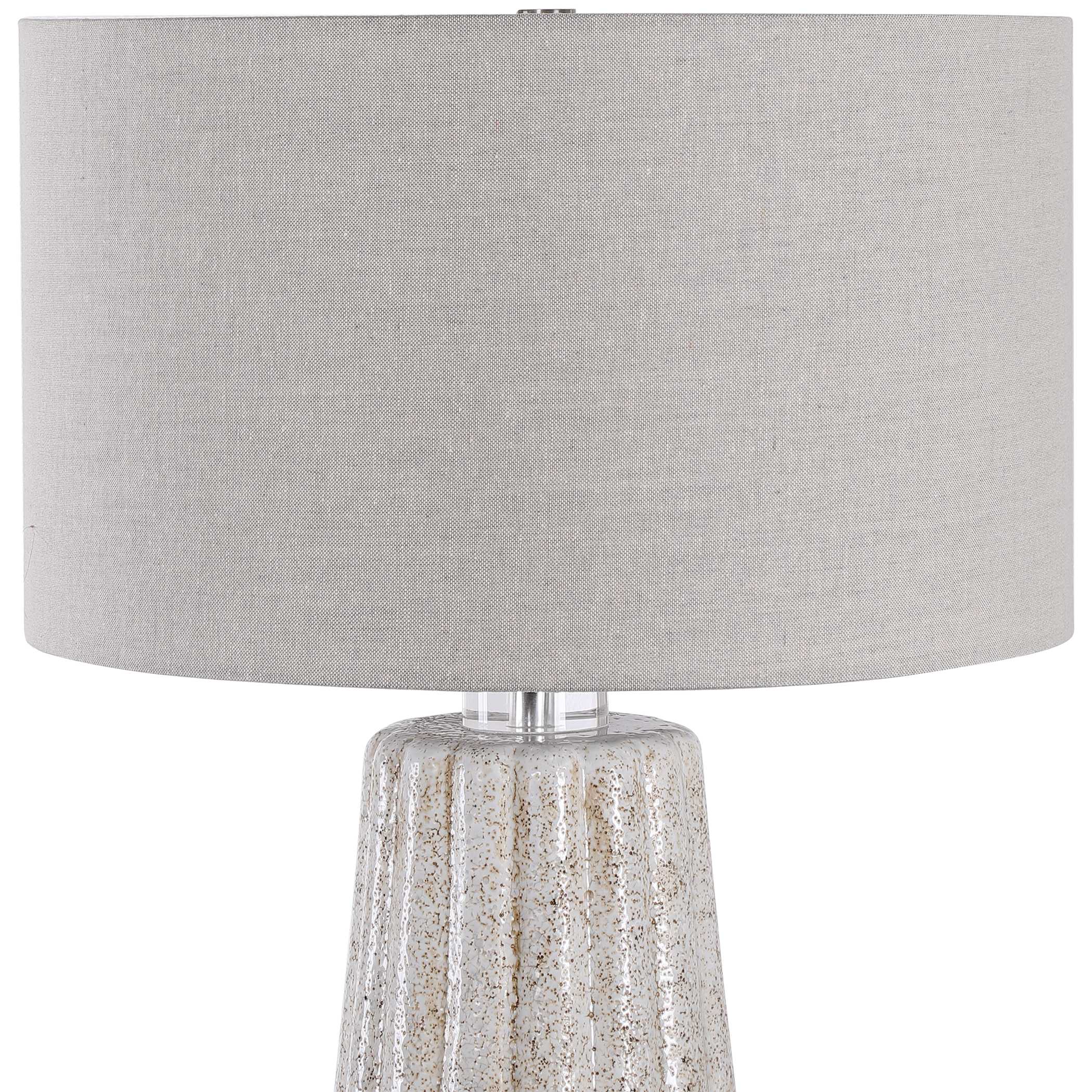 Pikes Stone-Ivory Table Lamp, by Uttermost, 17" width x 26" height x 17" depth View 7
