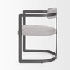 Hollyfield Curved Back Dining Arm Chair | Gray Fabric with Gray Iron, Dining Chair by Mercana, 20.47" length x 21.5" width x 29.53" height thumbnail 5