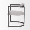 Hollyfield II Gray Fabric Seat with Gray Iron Frame Dining Chair, by Mercana, 20.47" length x 21.5" width x 29.53" height thumbnail 5