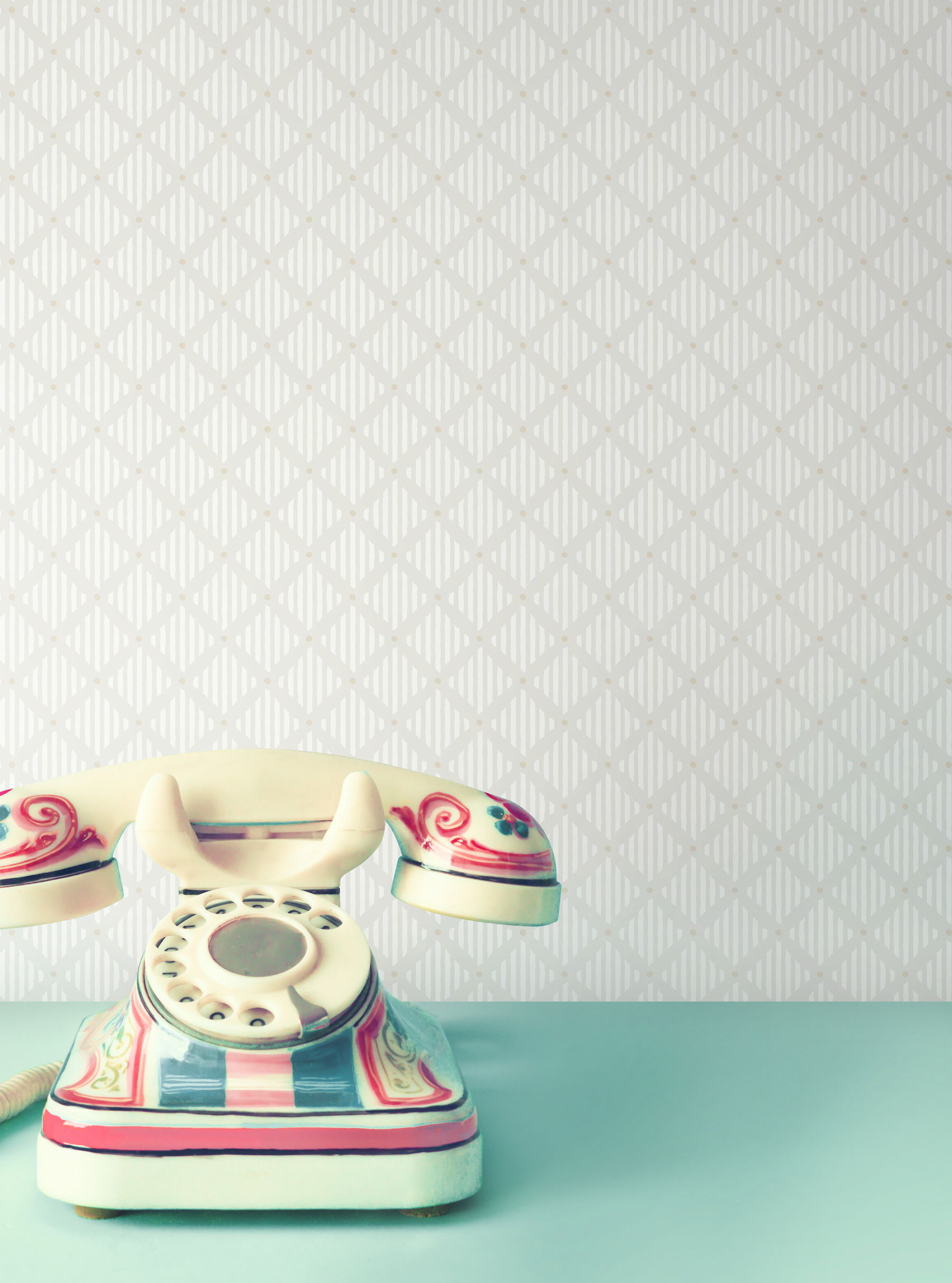 Diamond Gate White & Tan Wallpaper, by York Wall, 27' length x 2'3" width x 0.02" depth View 2