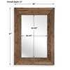 Rennick Large Reclaimed Pine Mirror, by Uttermost, 3'4" width x 4'9" height x 1.5" depth thumbnail 3