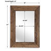 Rennick Large Reclaimed Pine Mirror, by Uttermost, 40" width x 57" height x 1.5" depth thumbnail 3