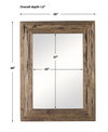 Rennick Rustic Wood Mirror, by Uttermost, 3' width x 4' height x 1.5" depth thumbnail 3