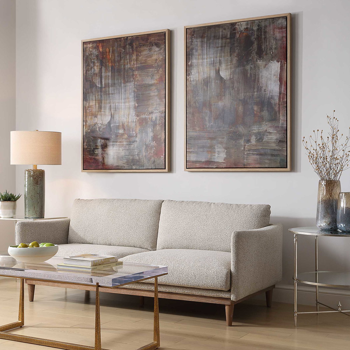 Molten Patina Framed Canvases Set/2, Art by Uttermost, 38.25" width x 50.25" height x 1.5" depth View 4