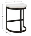 Ivanna White Counter Stool, Counter & Bar Stool by Uttermost, 18" width x 26" height x 14.5" depth thumbnail 3