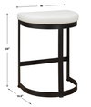 Ivanna White Counter Stool, Counter & Bar Stool by Uttermost, 18" width x 26" height x 14.5" depth thumbnail 3