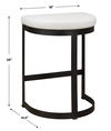 Ivanna White Counter Stool, Furniture by Uttermost, 18" width x 26" height x 14.5" depth thumbnail 3