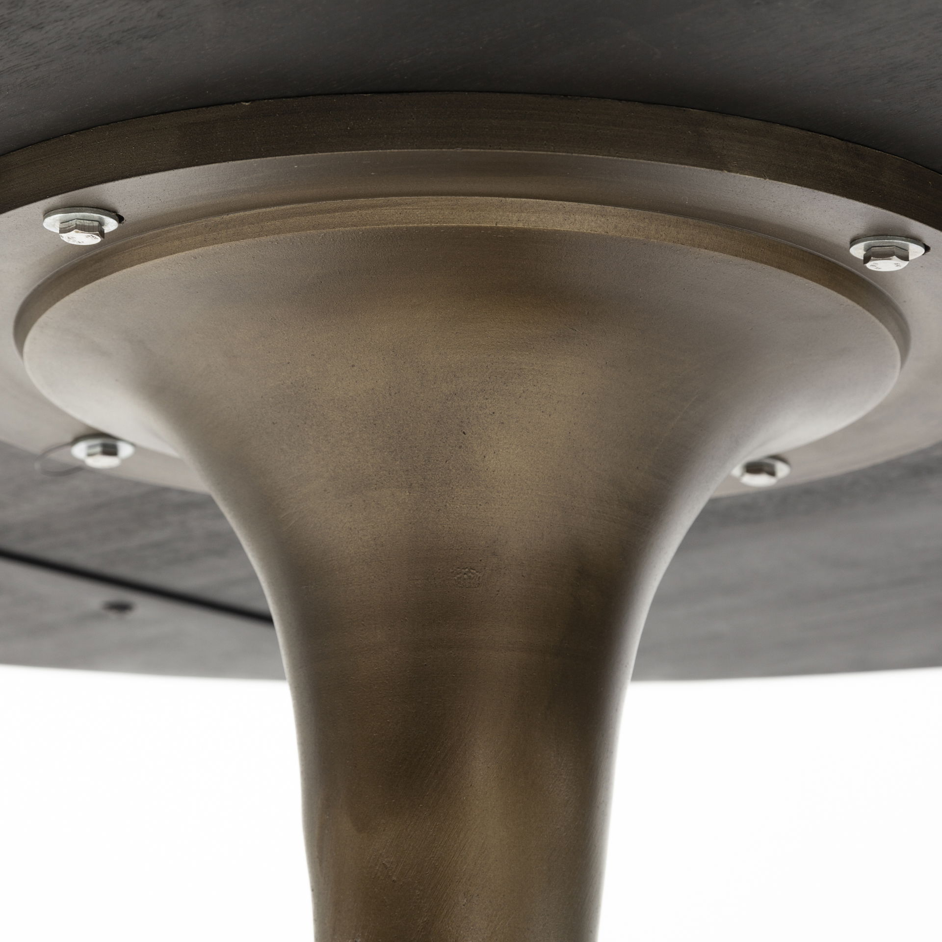 McLeod II 54 L x 54 W x 28.75 H Round Brown Solid Wood Top Gold Metal Base Dining Table, by Mercana, 54" length x 54" width x 28.75" height View 7