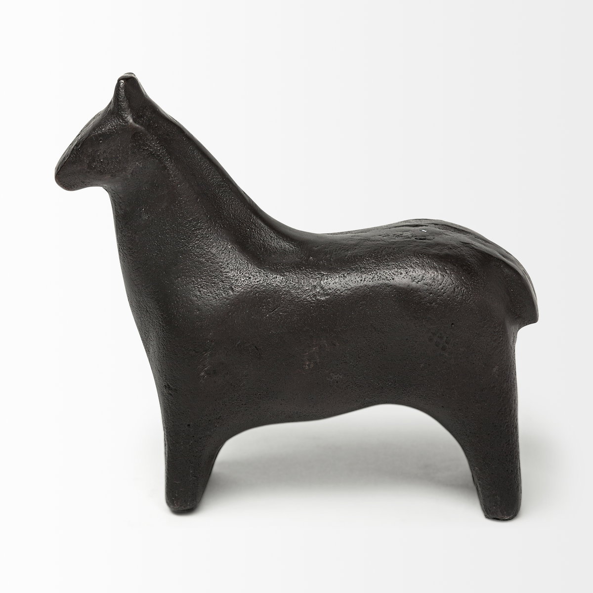 Sphynx II 7L x 2W Black Cast Aluminum Horse Shaped Object, Decorative Object by Mercana, 7" length x 2.25" width x 6" height View 6