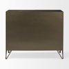 Pandora Dark Brass Metal with Red Wood 2 Door Accent Cabinet, Cabinets & Chest by Mercana, 36.81" length x 16.34" width x 29.92" height thumbnail 6