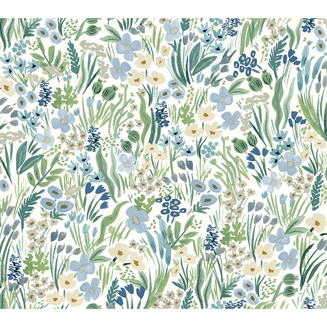 Lea Indigo Peel & Stick Wallpaper large image 