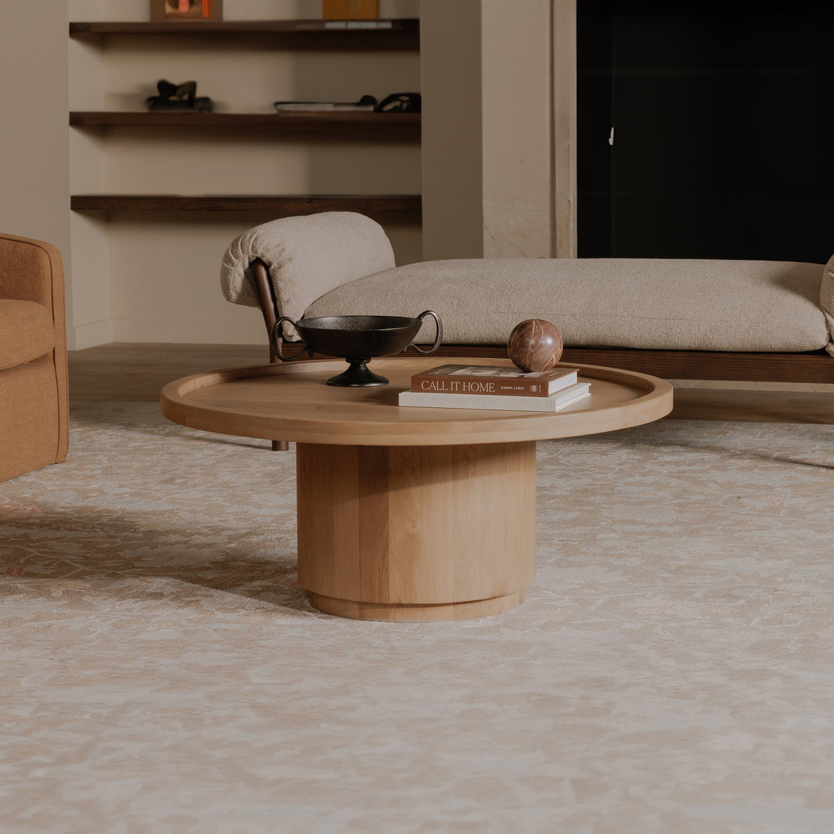 Cohen Coffee Table Natural, by Moe's Home, 38" width x 16" height x 38" depth View 6