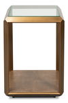 Gilbert Shagreen Side Table, Tawny Brown, Side & End Table by Sarreid, 18" length x 18" width x 24" height thumbnail 7