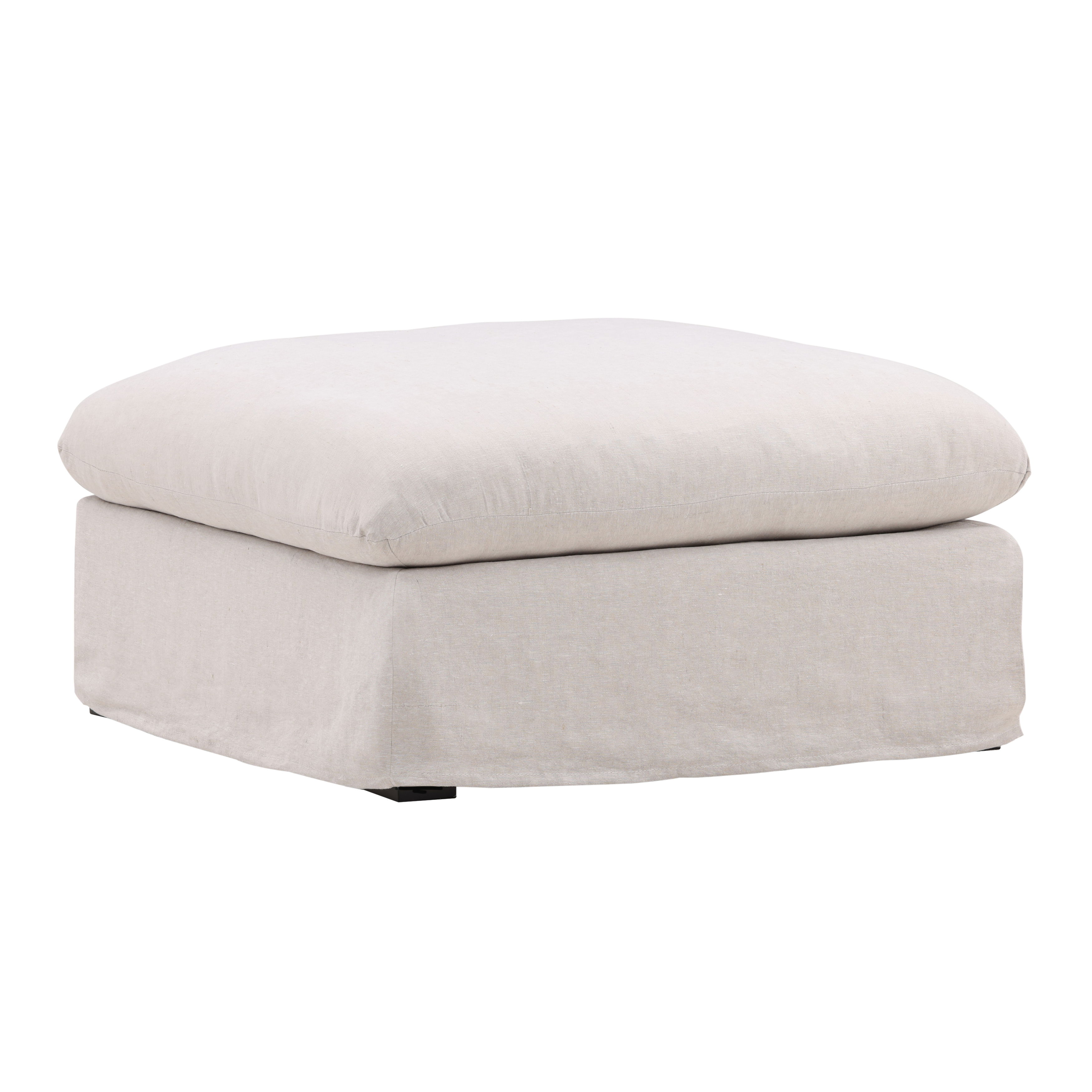 Otis Ottoman Slipcover Natural large image 
