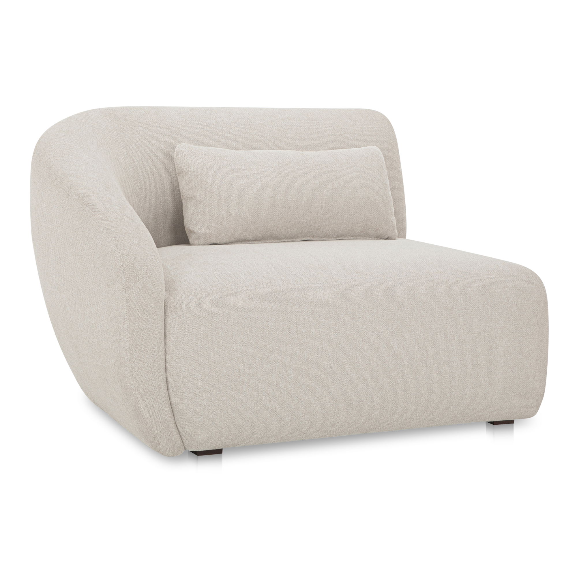 Amelia Left Arm Facing Chair Warm White, Sectional Sofa by Moe's Home, 50.25" width x 32.5" height x 36.25" depth View 2