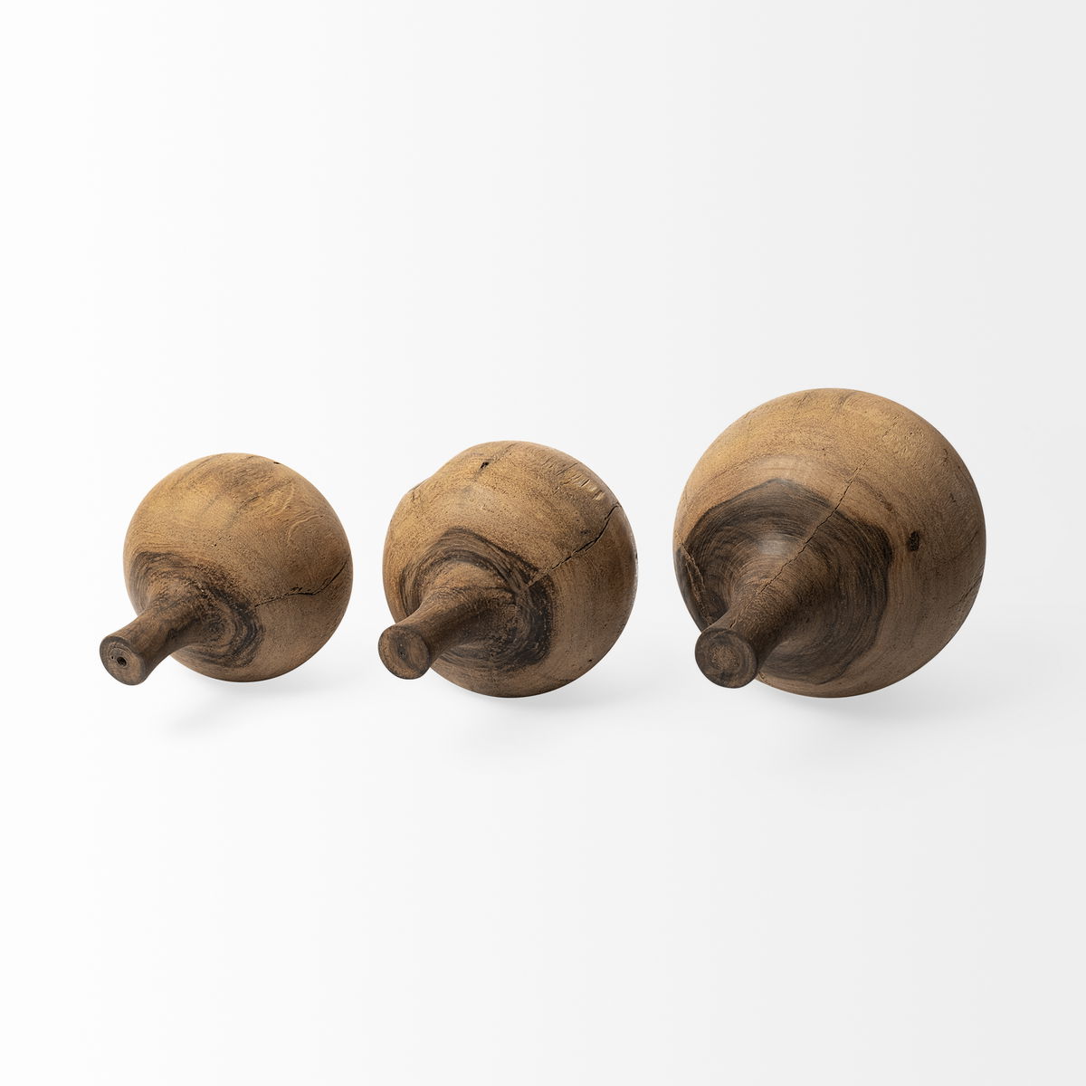 Afra Small Solid Wood Vase Shaped Decorative Object, by Mercana, 5.75" length x 5.75" width x 7" height View 5