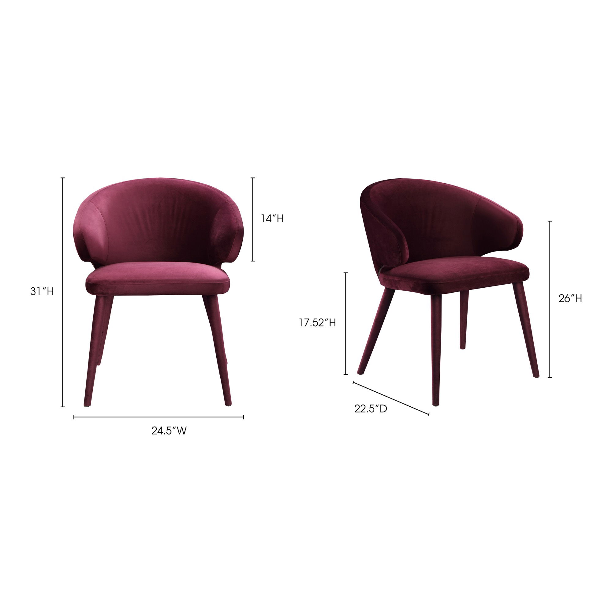 Stewart Dining Chair Purple large image 