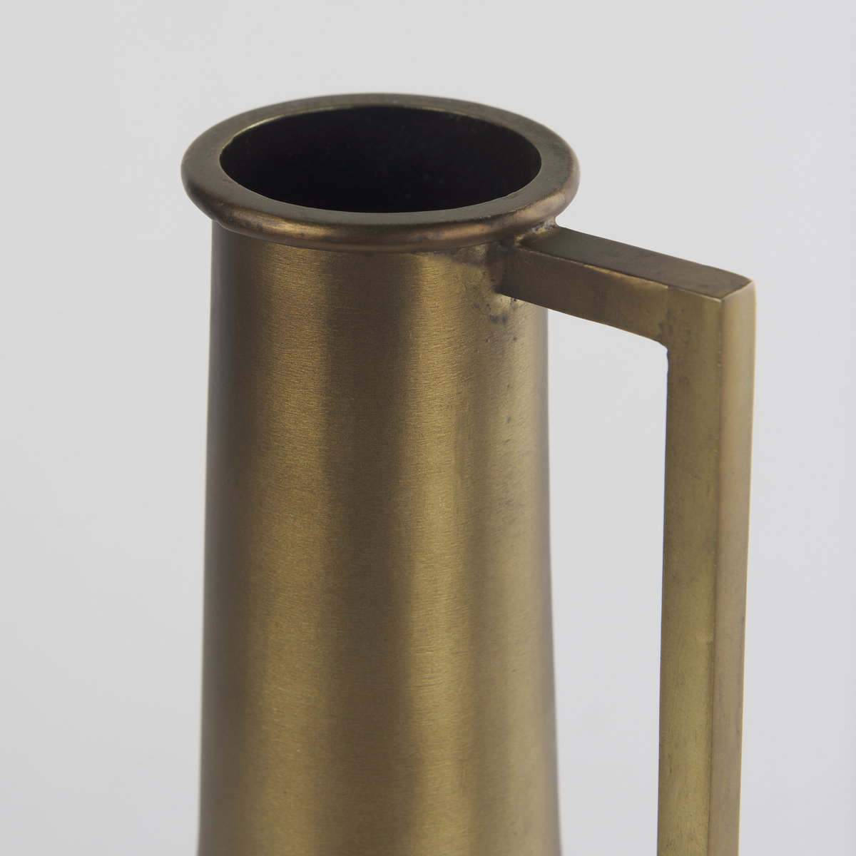 Aubrey Small 14.0H Gold Iron Flower Jug Vase, Decorative Jar by Mercana, 5.5" length x 5.5" width x 14" height View 10