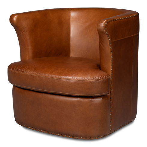Spencer Distilled Leather Swivel Chair