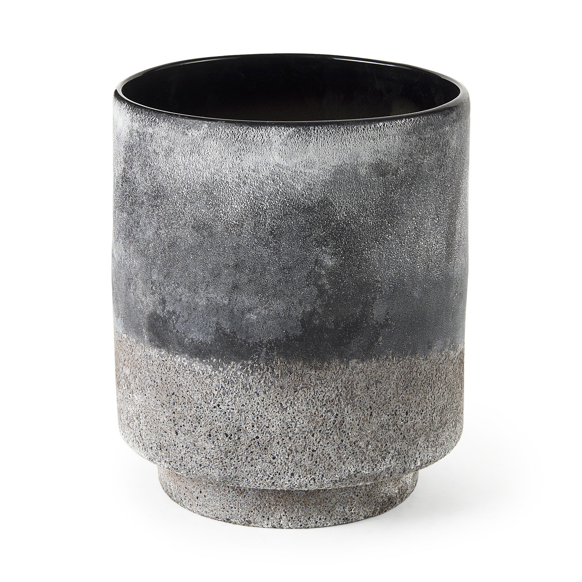 Squally  Black/Brown Glass Ombre Textured Vase large image 