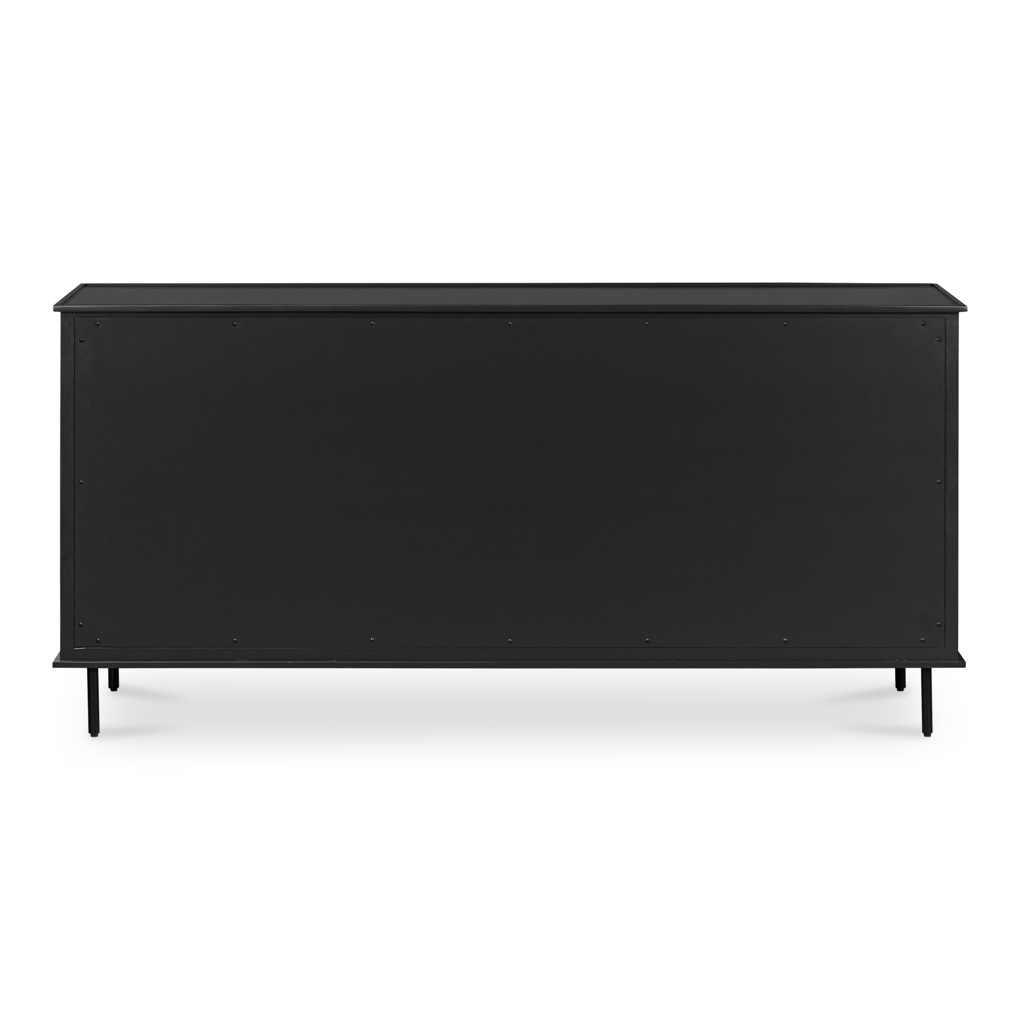 Reagan 6 Drawer Dresser Black, by Moe's Home, 63" width x 30.25" height x 18.5" depth View 4