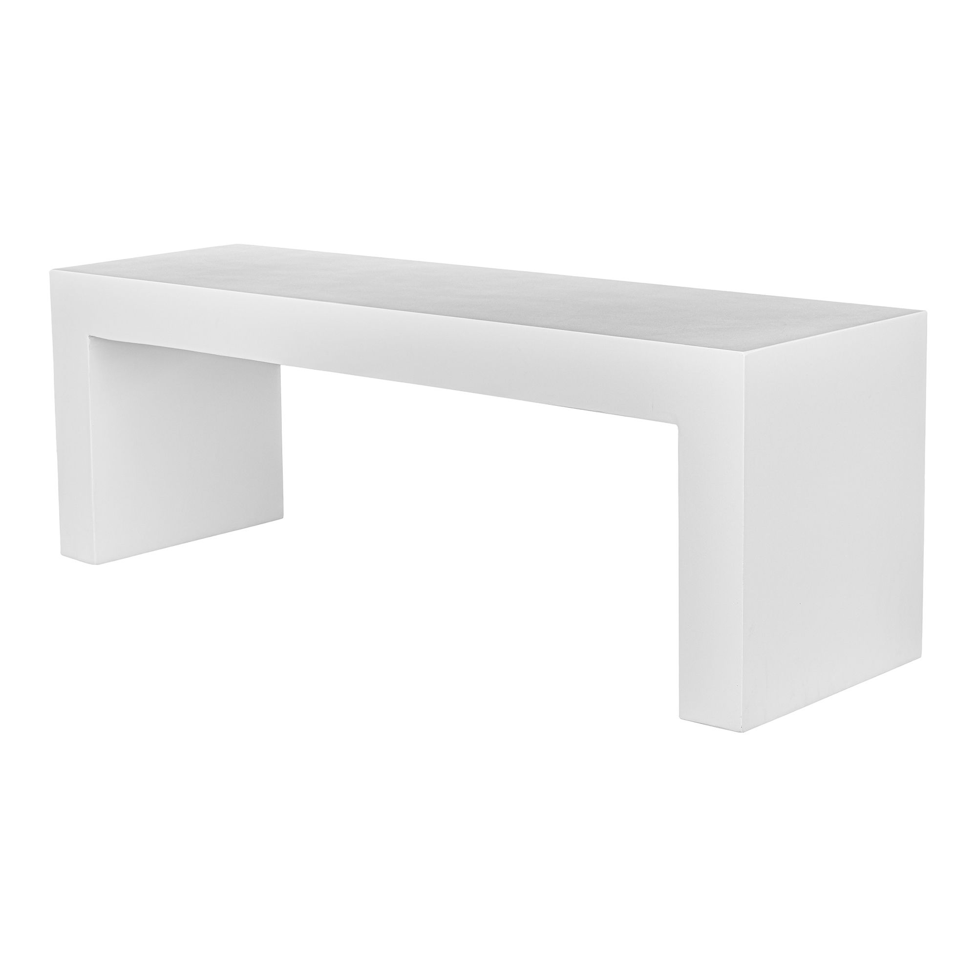 Lazarus Outdoor Bench White, Benche by Moe's Home, 55" width x 18.5" height x 15.75" depth View 4