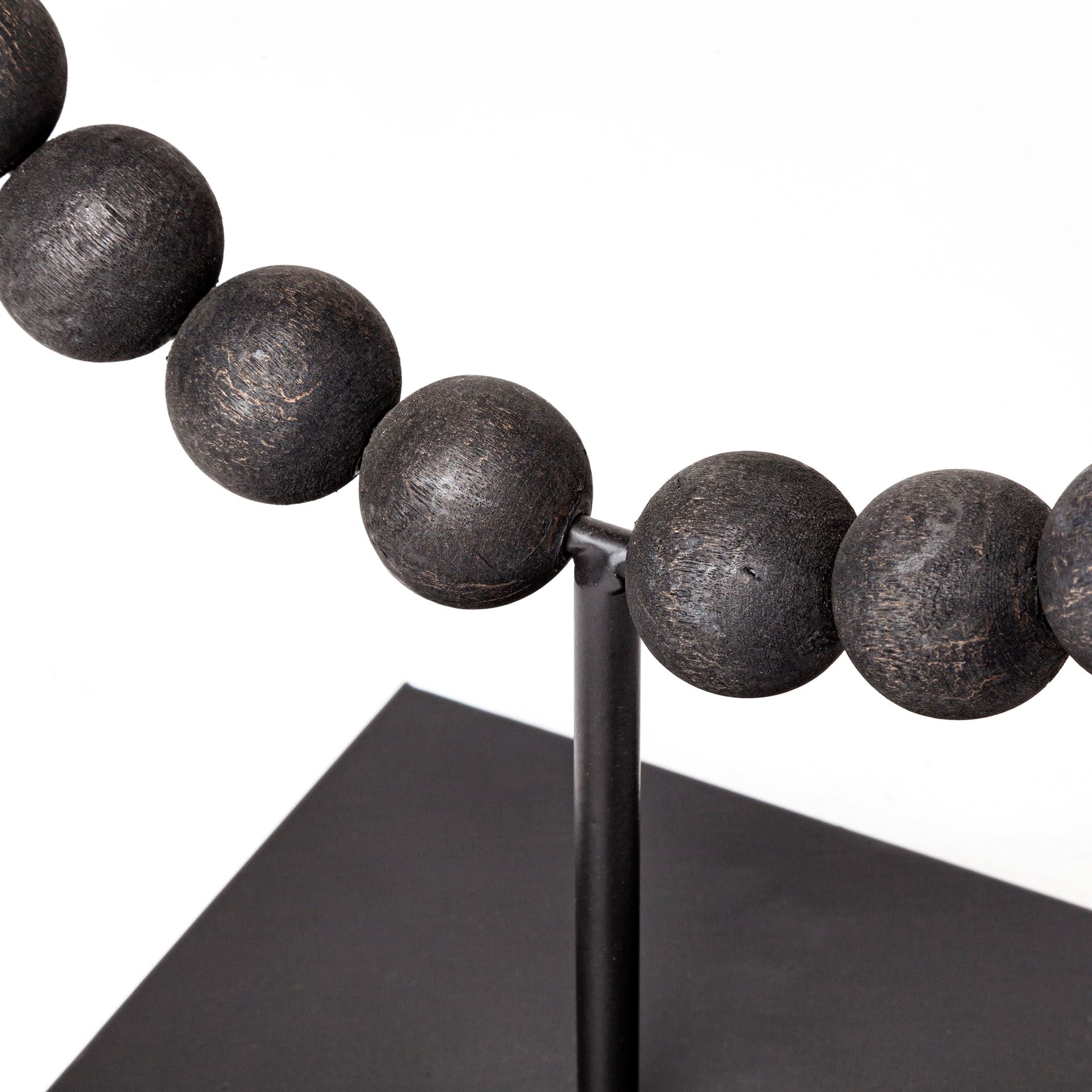 Tulane II (Large) 12L x 6W Black Beaded Broken Sphere Decorative Object, by Mercana, 11.81" length x 6.1" width x 15.55" height View 9