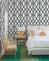 Hourglass Trellis Navy Wallpaper, by York Wall, 27' length x 2'3" width x 0.02" depth thumbnail 3