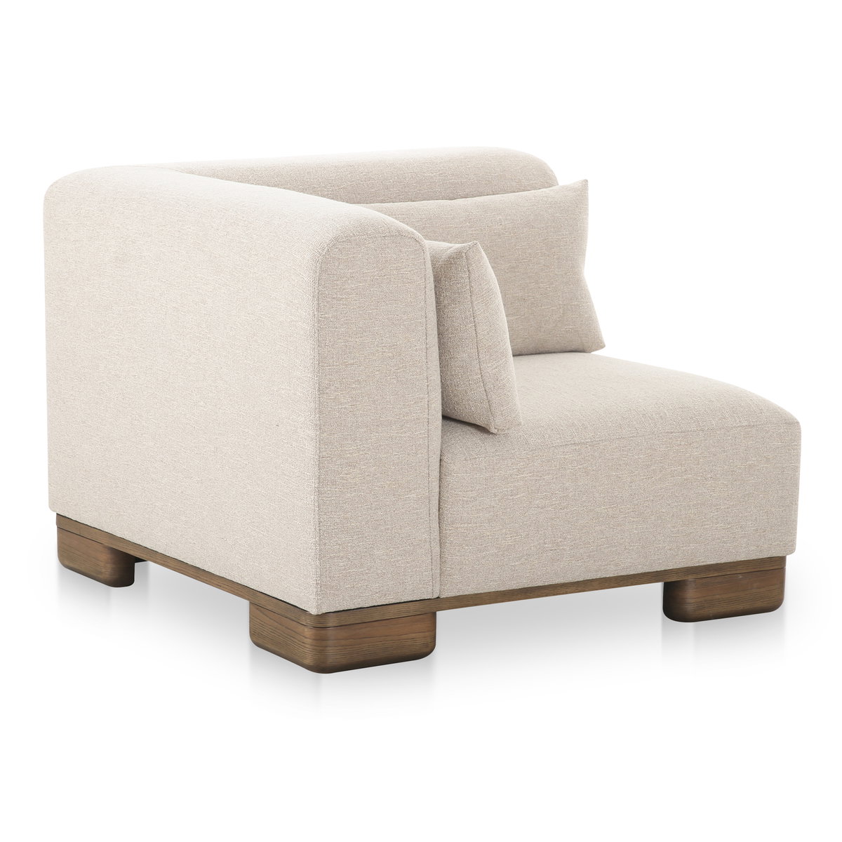 June Corner Chair Oatmeal, Sectional Sofa by Moe's Home, 40" width x 30" height x 40" depth View 3